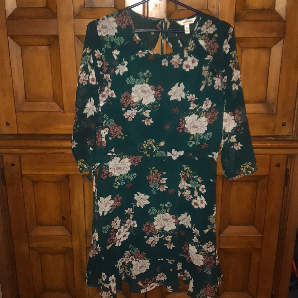 Green flower dress